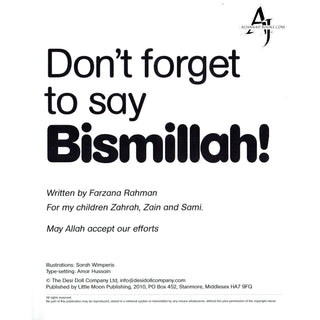 Dont Forget To Say Bismillah ( A sound Book ) By Desi Doll Company