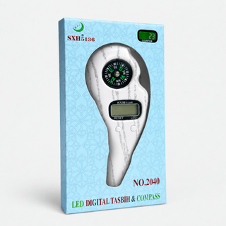 LED Digital Tasbih Counter with Compass – Portable Islamic Dhikr Tally Counter