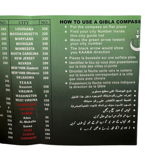 Pocket Travel Prayer Mat - With Qibla Compass in Zip Pouch