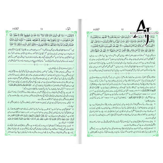 Tafseer Ahsan-ul-bayan Arabic with Urdu Language Translation (Medium Size) Green Page By Hafiz Salahuddin Yusuf