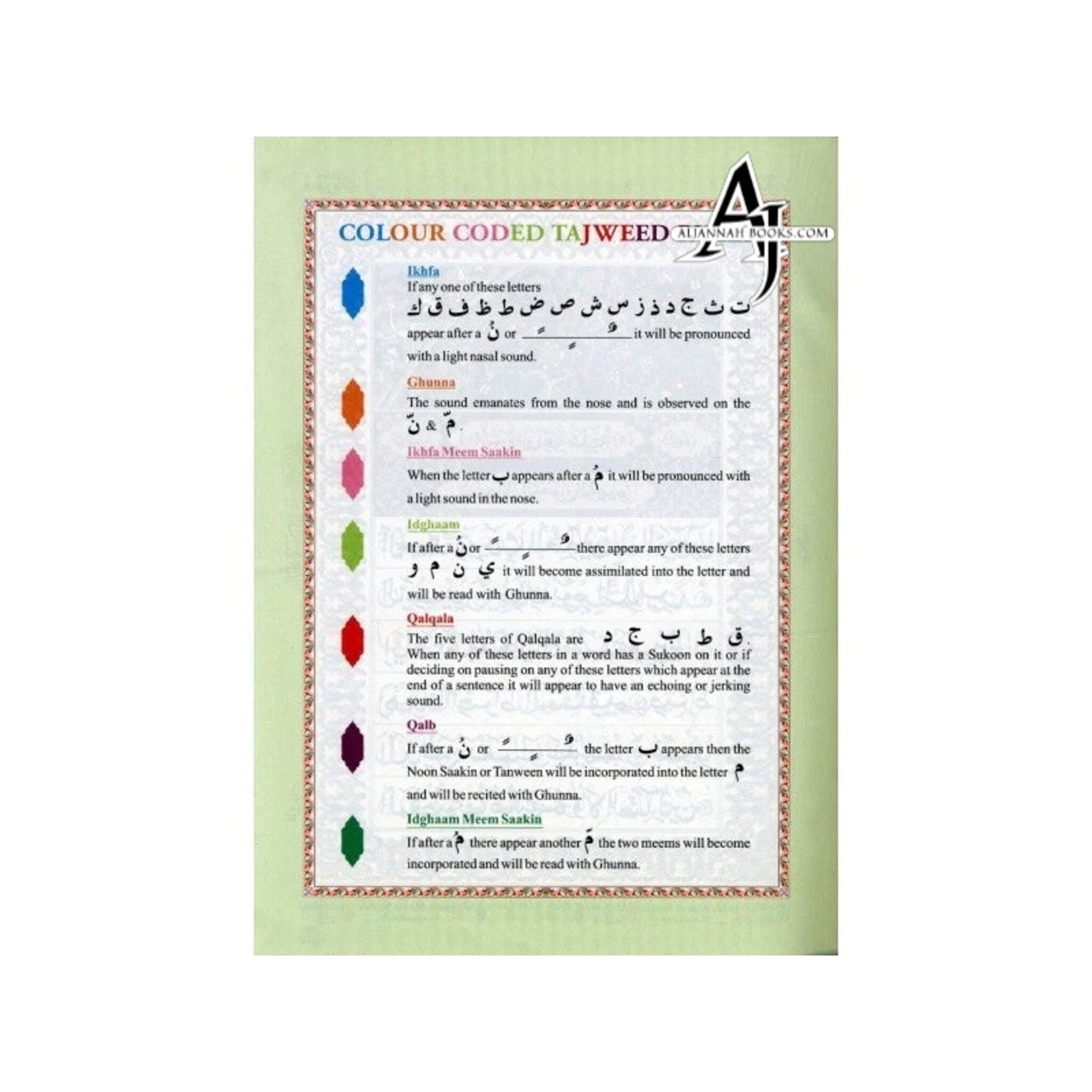 Holy Like Color Code The Holy Quran Colour Coded Tajweed Rules Color Code Manzils – AlJannah ...