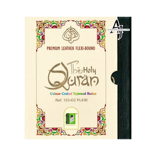 The Holy Quran Colour Coded Tajweed Rules Premium Leather Flexi-Bound  Ref 123-CC Flexi Cover (15 Lines)