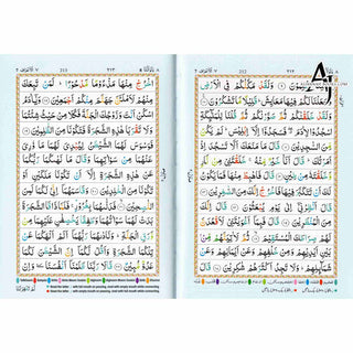 The Holy Quran Colour Coded Tajweed Rules with Colour Coded Manzils (Medium Size) Kaaba Cover