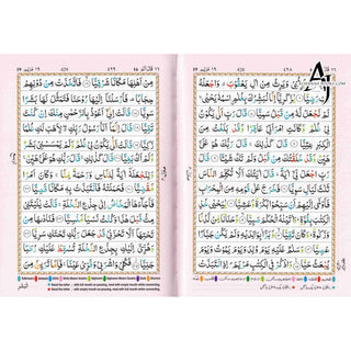 The Holy Quran Colour Coded Tajweed Rules with Colour Coded Manzils (Medium Size) Kaaba Cover