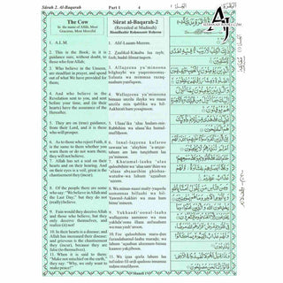 The Holy Quran Transliteration in Roman Script with Arabic Text and English Translation (Green) By Abdullah Yusuf Ali