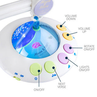 Moon & Stars Quran Cot Mobile with Light Projection