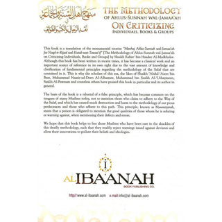 The Methodology Of Ahlus Sunnah Wal-Jamaa'ah On Criticizing Individuals, Books & Groups By Shaykh Rabee Bin Haadee Al-Madkhalee